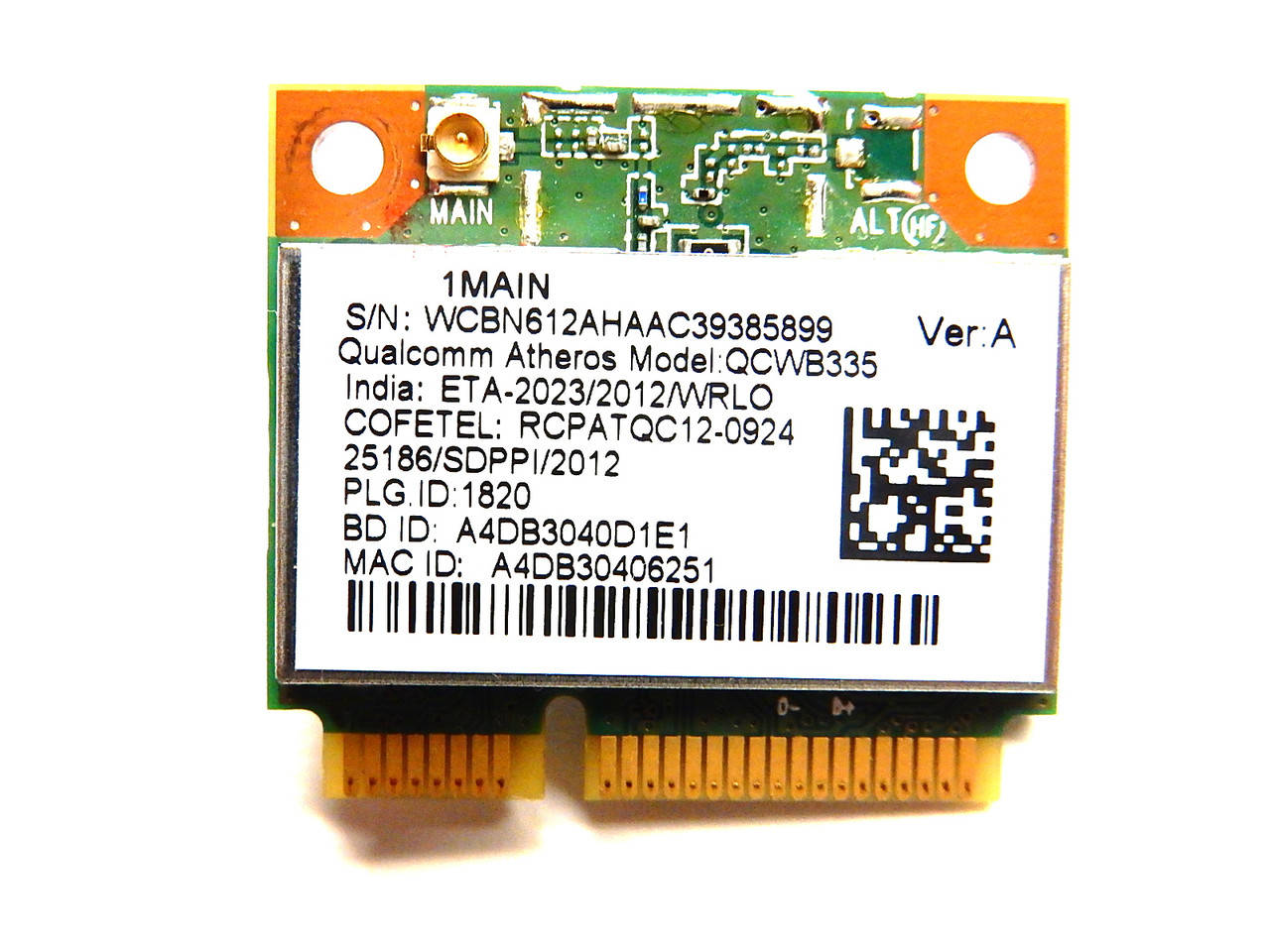 

Wi-Fi адаптер для ноутбука Atheros QCWB335