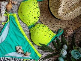 

Купальник желтого лимонного цвета с пушап купальники 2019 75 80 85 В и С яркие женские купальники, Желтый