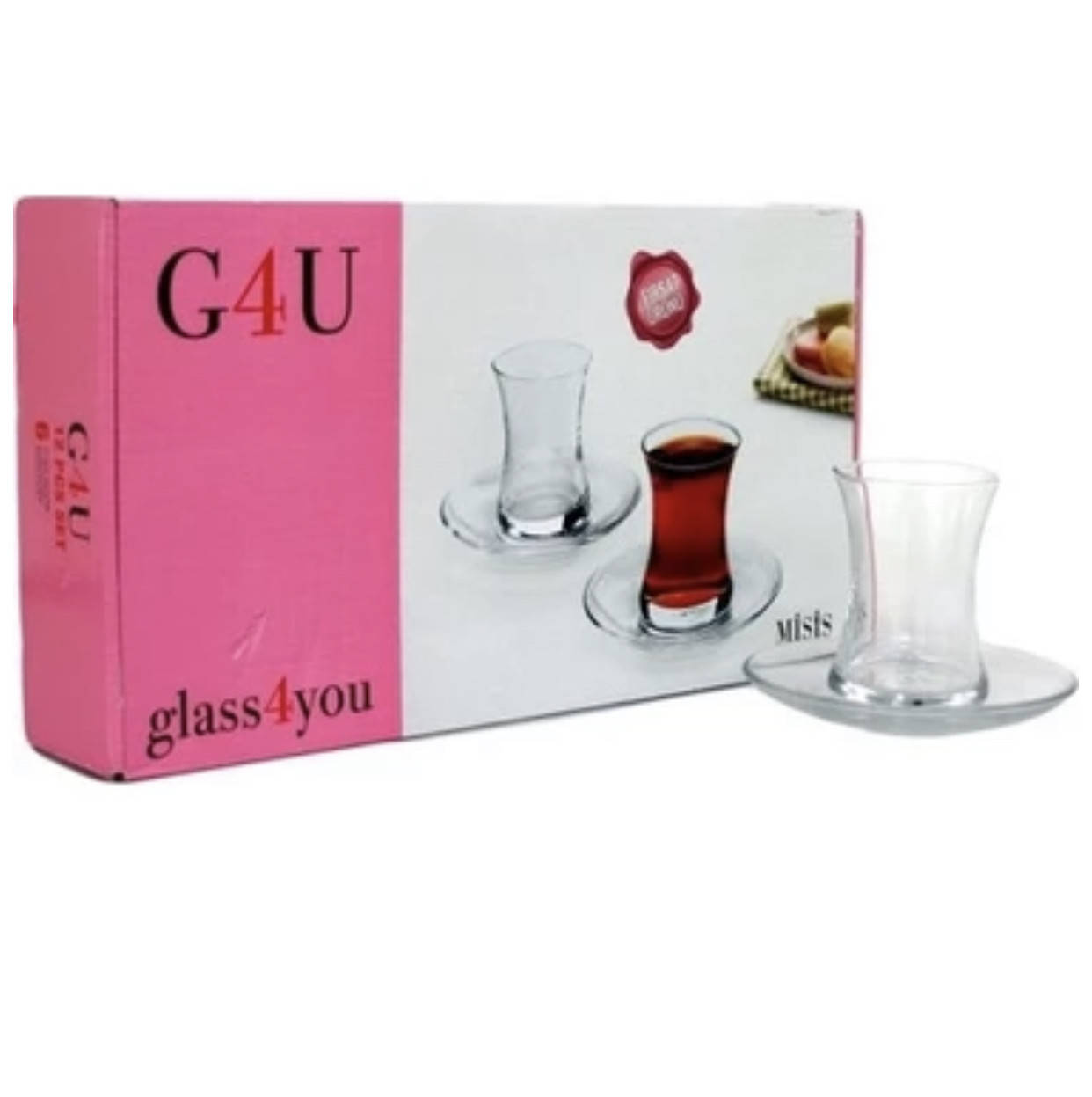

Армуды (турецкие стаканы) 12 пр. (6+6) PAŞABAHÇE g4u (130cc) 102 mm