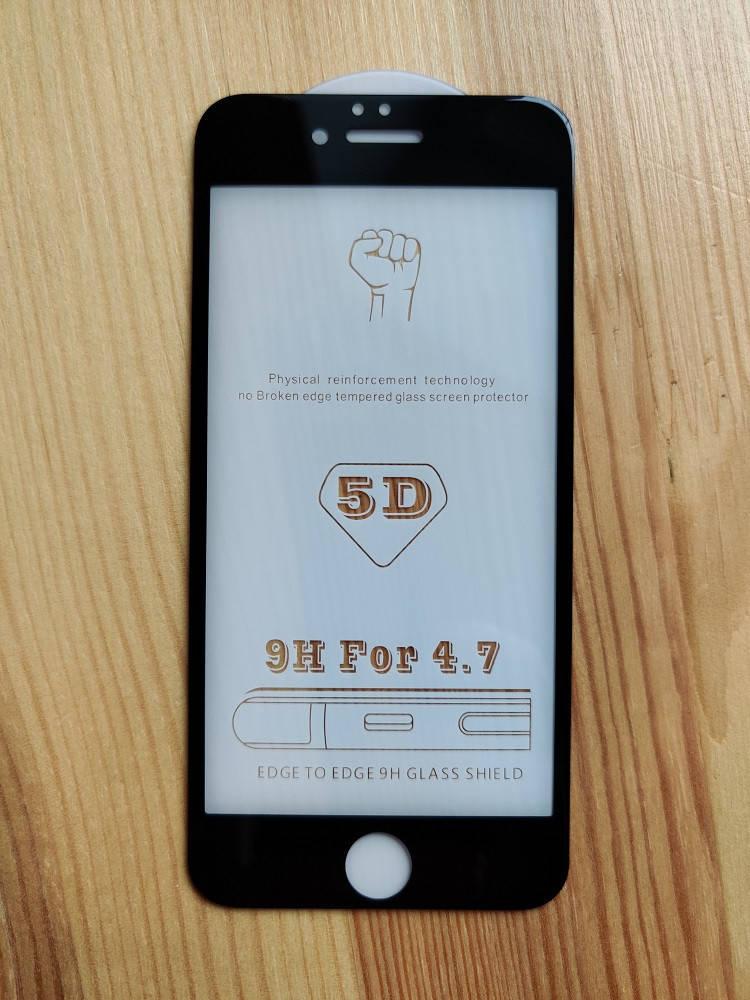 

5D защитное стекло для iPhone 7 8 9H на весь экран клей по всей поверхности, Черный