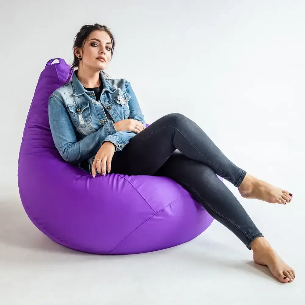 

Кресло мешок Груша Оксфорд фиолетовое Размер на выбор , Съемный чехол