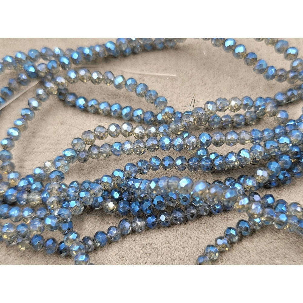 

Хрустальные бусины(рондель). Размер 2 мм. В упаковке прим.190 шт. цвет - с синим отливом, Синий