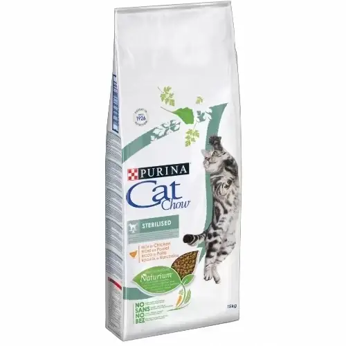 

Сухой корм для кастрированных котов и стерилизованных кошек CAT CHOW Sterilized с курицей 15 кг