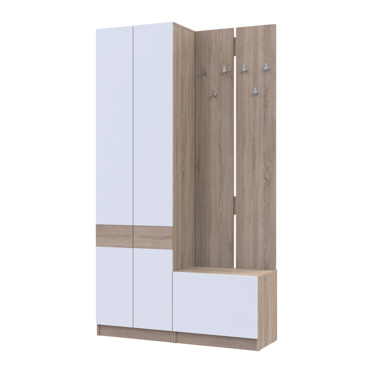 Передпокій Doros Сола 1+3 Doros Дуб Сонома/Білий ДСП 120х40х215 (42005149)