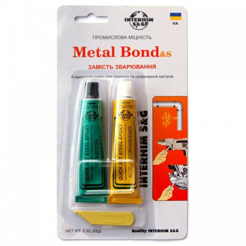 

Двухкомпонентный клей для металла «Metal Bond» тюбик 2*26г