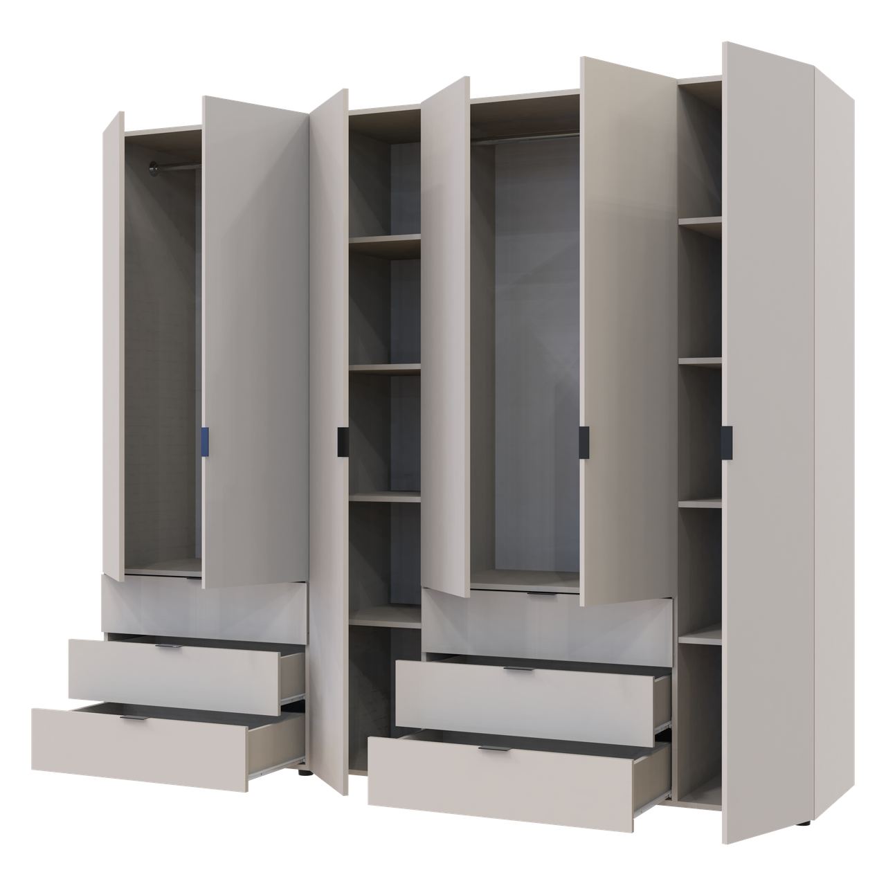 Розпашна Шафа для одягу Doros Гелар комплект Кашемір 2+4 ДСП 232.5х49.5х203.4 (80737639) 5