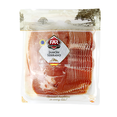 

Хамон Фар нарізка серрано Serrano 250g 14шт/ящ (Код : 00-00005361)