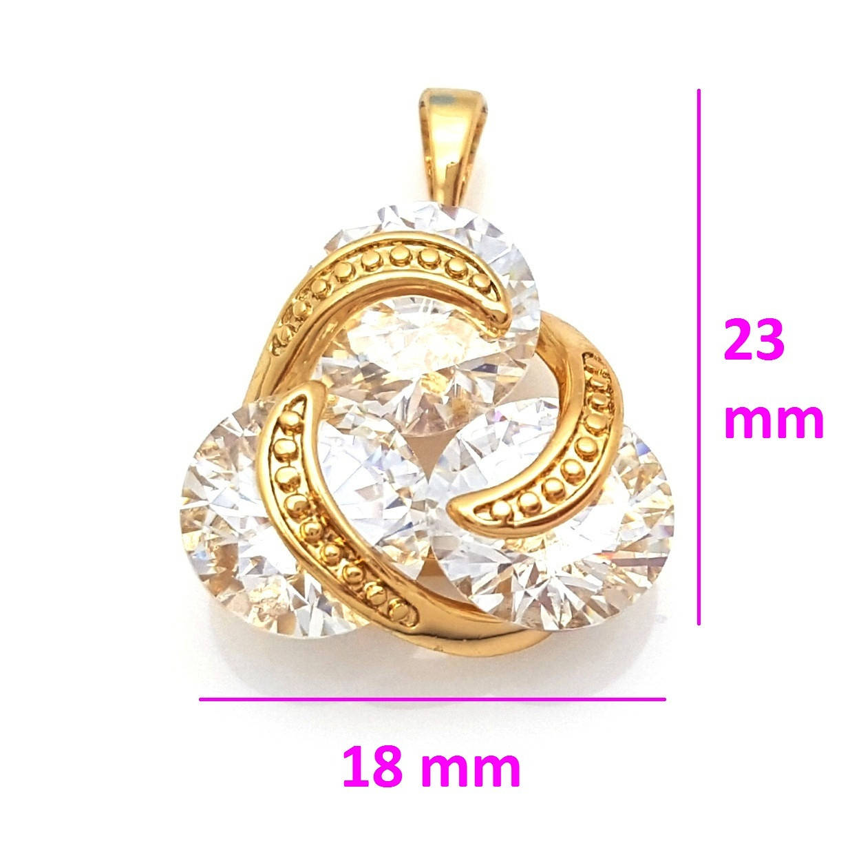 

Кулон Три циркония, позолота Xuping, 18К