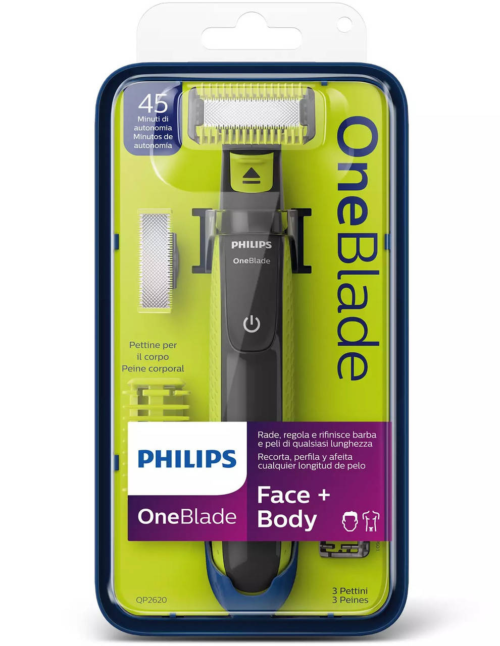

Триммер для бороды и усов Philips OneBlade QP2620/20