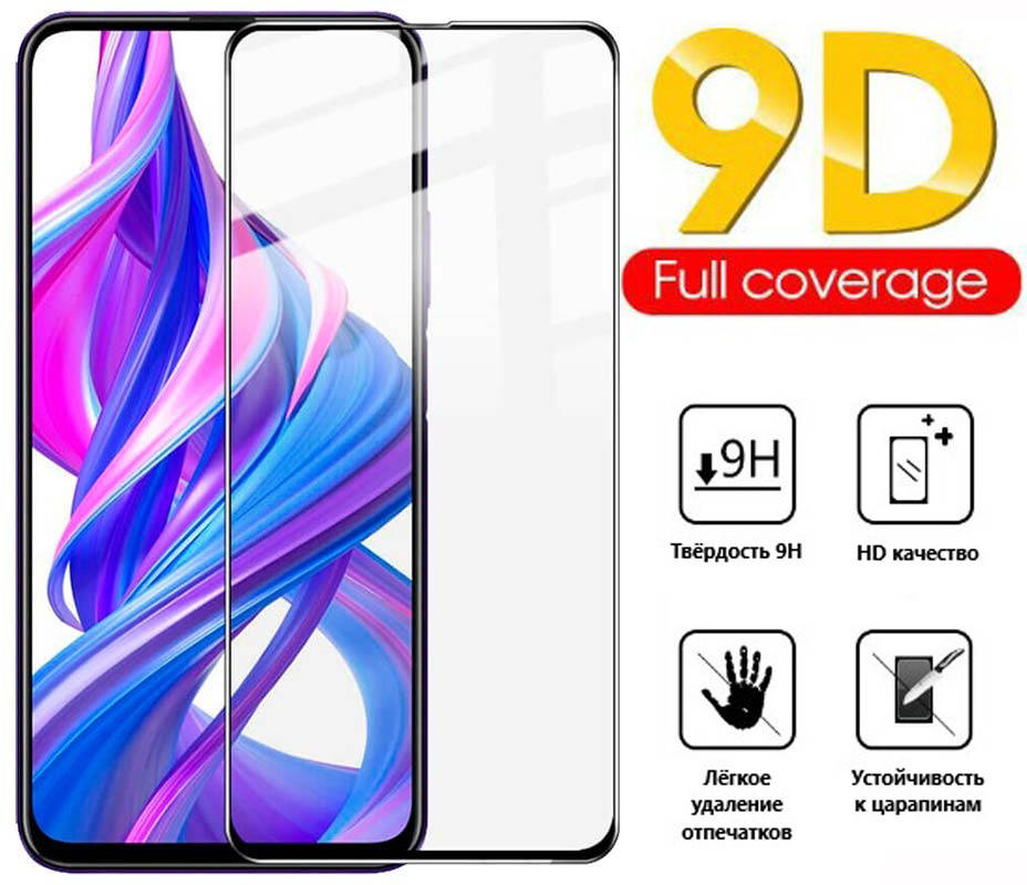 

Защитное стекло для Huawei P Smart Pro 9D чёрное, Прозрачный