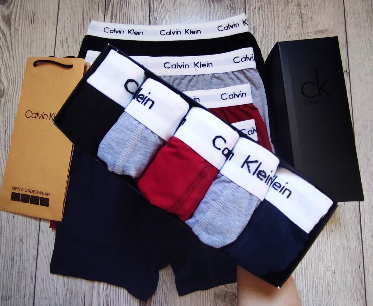 

Трусы мужские боксеры Calvin Klein 5 шт в подарочной коробке Боксеры трусы шорты транки кельвин кляйн L