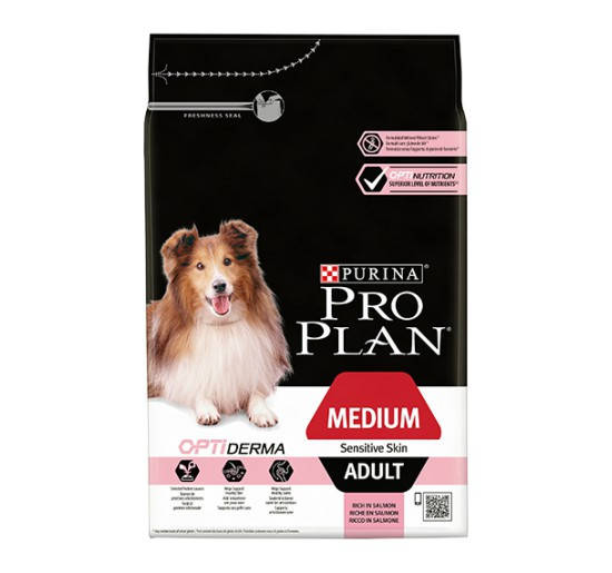 

Pro Plan Medium Adult Sensitive Skin - сухий корм для собак с пищевыми расстройствами и аллергией (14кг)