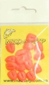 

Кукуруза силиконовая Mad Carp со стопорами красная 16шт.