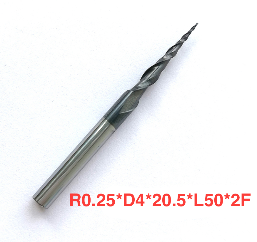 

Фреза конусная для ЧПУ R0.25*D4*20,5*50L*2F