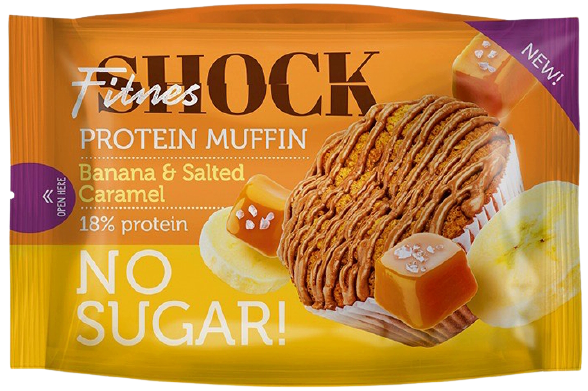 

Протеиновый маффин FitnesShock Банан-Солёная Карамель (40 грамм)