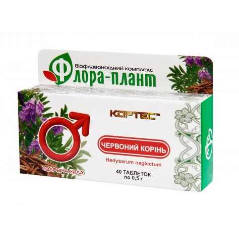 

Мужской препарат для повышения потенции Флора-плант Красный корень (копеечник)таб.№40