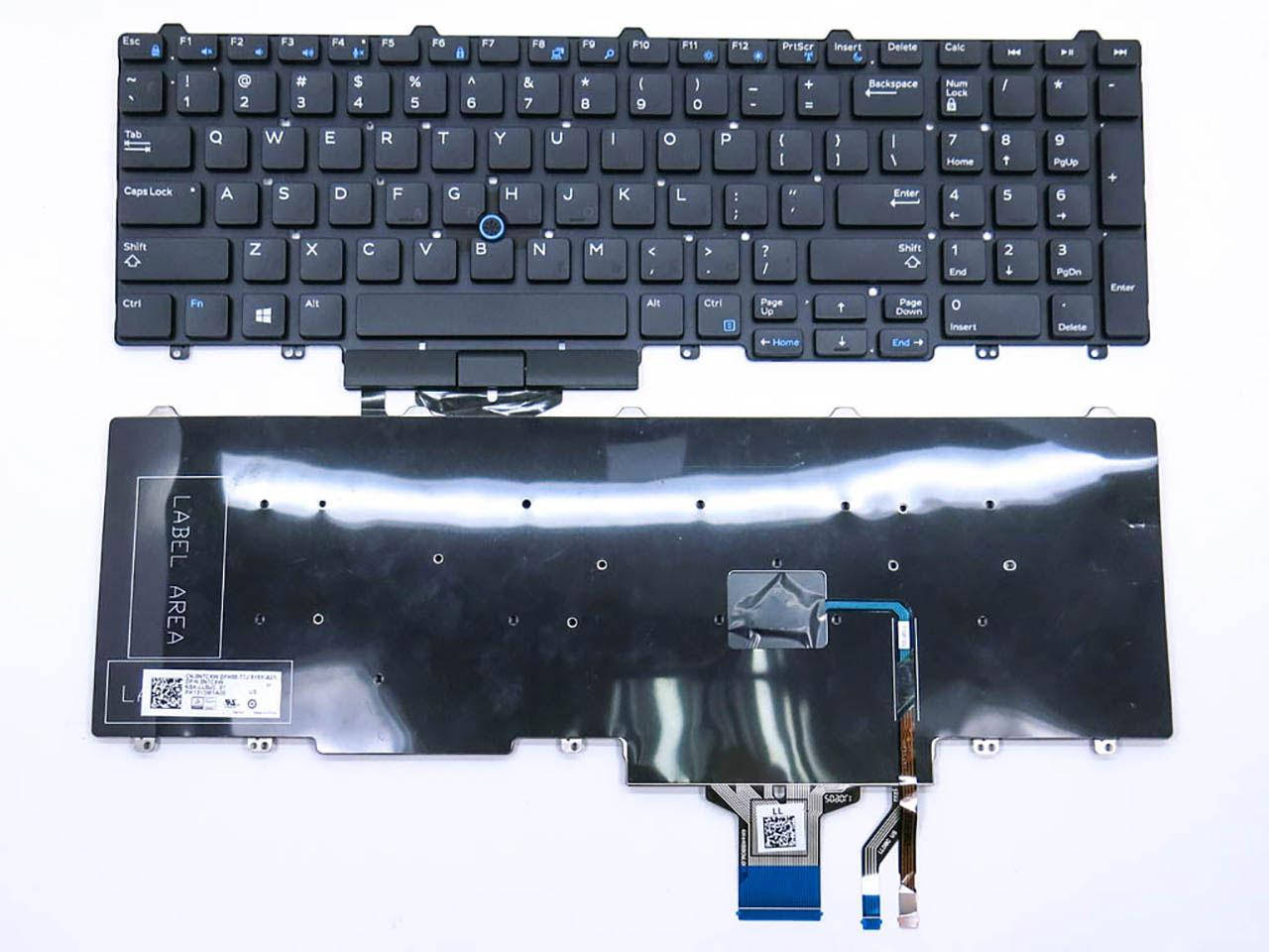 

Клавиатура для ноутбука Dell Precision 7510 с подсветкой клавиш, матовая (), Черный