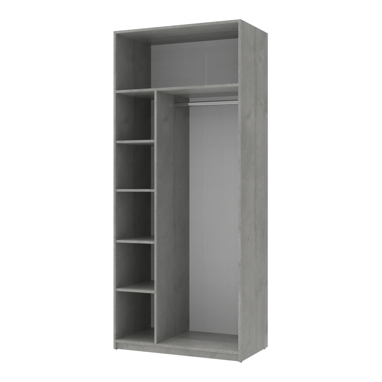 Розпашна Шафа для одягу Doros Кен Бетон / Білий 2 ДСП 90х52х210 (80737020) 3