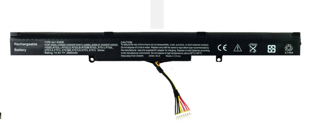 

Оригинальная Батарея ASUS A41-X550E X750LN K751LK K751LX K751M K751MA K751MD K751MJ 2950mAh