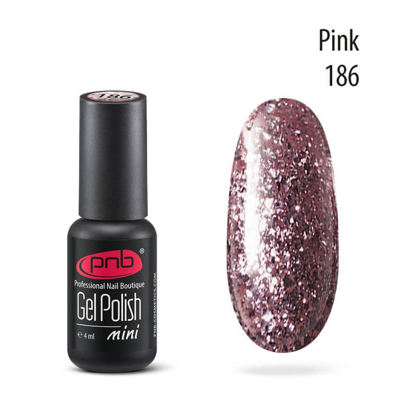 

Гель-лак PNB Gel nail polish mini №186 pink 4 мл (15010Gu)