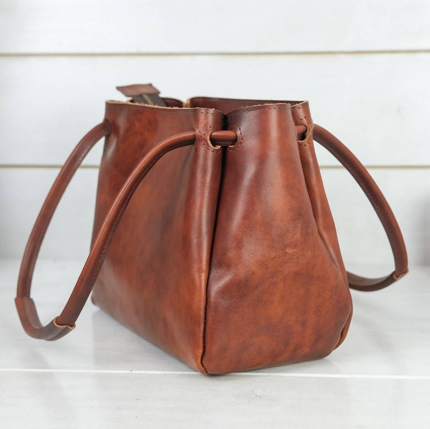 

Женская сумка из натуральной кожи итальянский краст вишневая, Коричневый