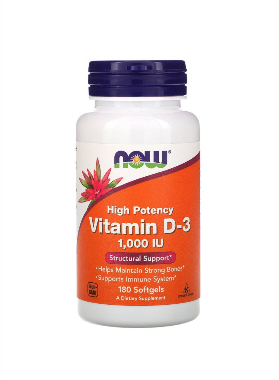 

Витамин D-3 1000 IU, Now Foods 180 капсул