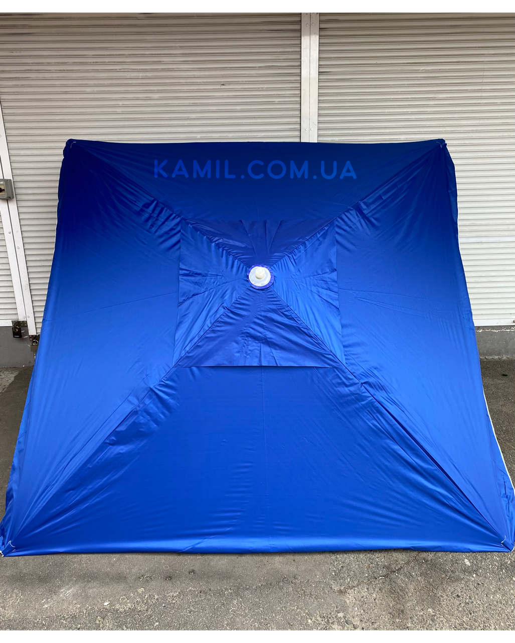 

Зонт торговый квадратный 3х3м с клапаном, с напылением, синий цвет