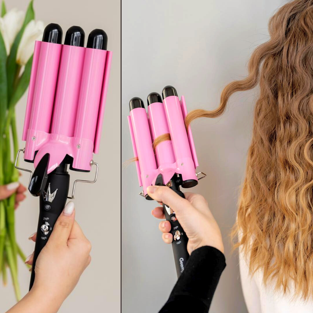 

Тройная плойка для волос волна крупная GEEMY GM-1956 25 мм, плойка три волны плойка-щипцы