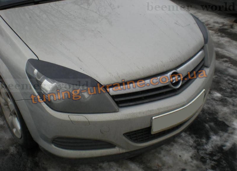 

Реснички на фары для Opel Astra H 2004-2010, Черный