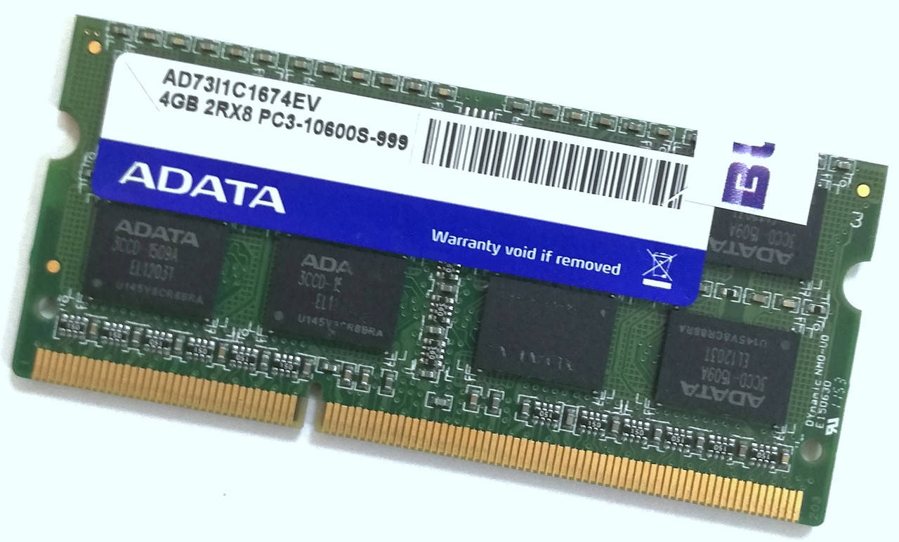 

Оперативная память для ноутбука Adata SODIMM DDR3 4Gb 1333MHz 10600S 2Rx8 CL9 (AD73I1C1674EV) Б/У