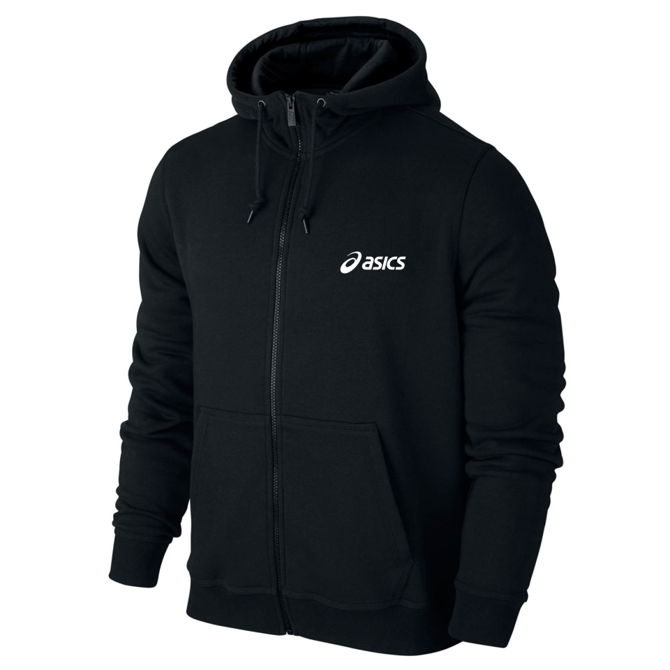 

Мужская спортивная кофта кенгуру, толстовка Asics (Асикс) на молнии черная S, Черный
