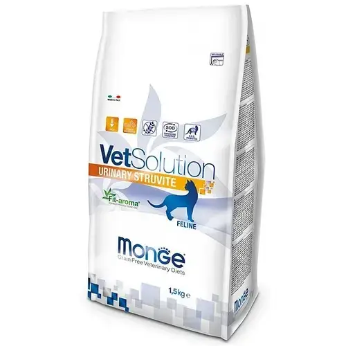 

MONGE Монж VetSolution Urinary Struvite feline Сухой корм для кошек при мочекаменной болезни, 1.5 кг