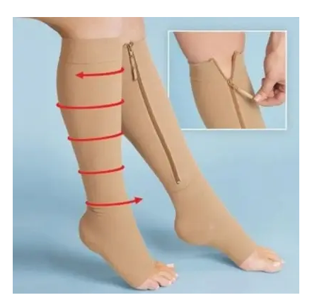 

Компрессионные гольфы на молнии Zip Sox S/M бежевые М 107, Черный
