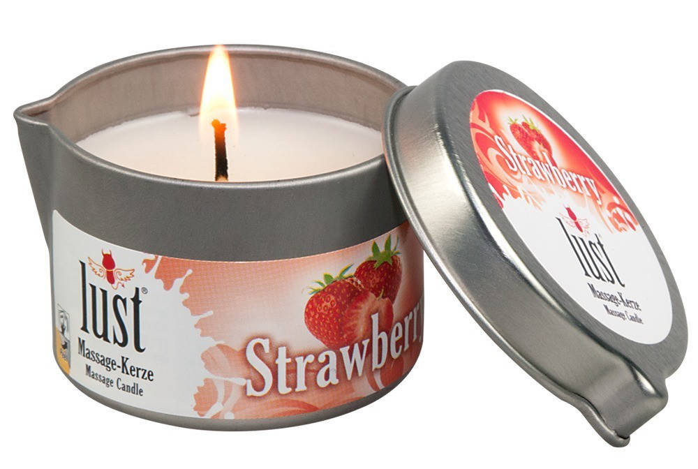 

Массажная свеча Lust Strawberry с запахом клубники aiw Качество