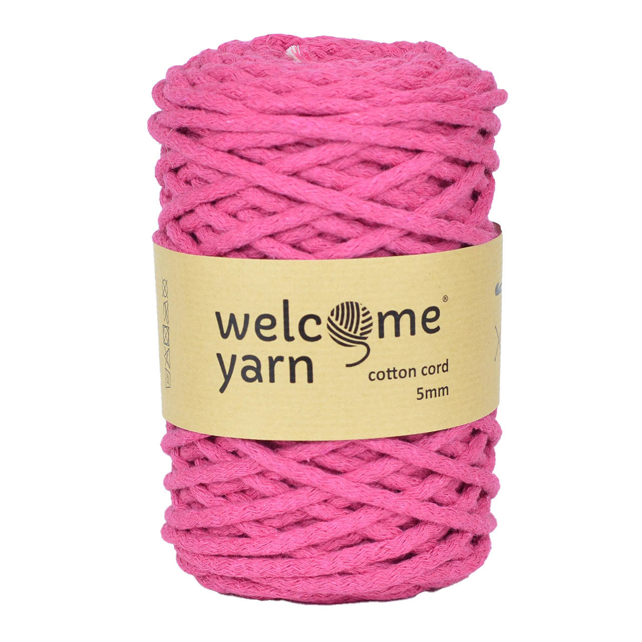 

Бавовняний шнур Welcome Yarn Cotton cord 5 mm Фуксія, Фуксия