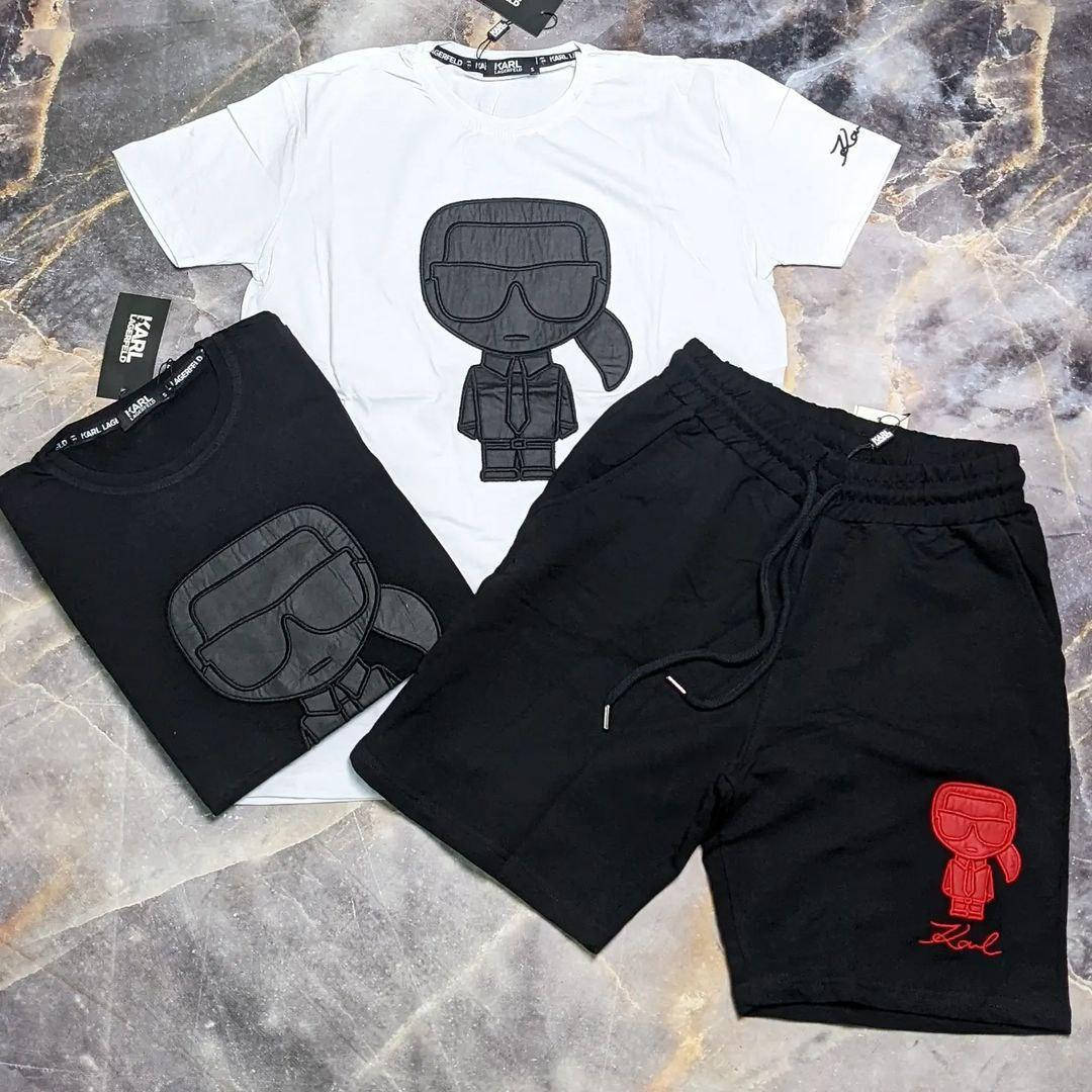 

Комплект мужской летний футболка + шорты KARL LAGERFELD , летние мужской комплект футболка и шорты