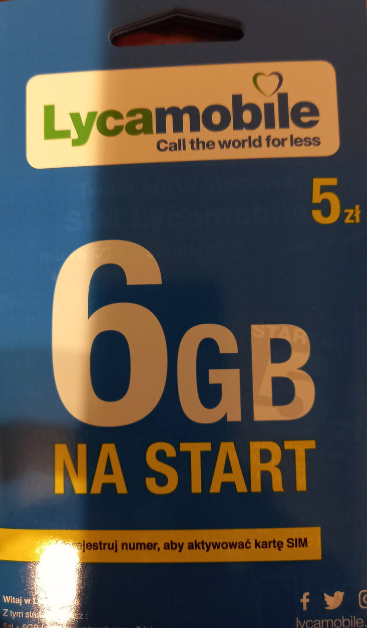 

Стартовый пакет Lycamobile (Польша)