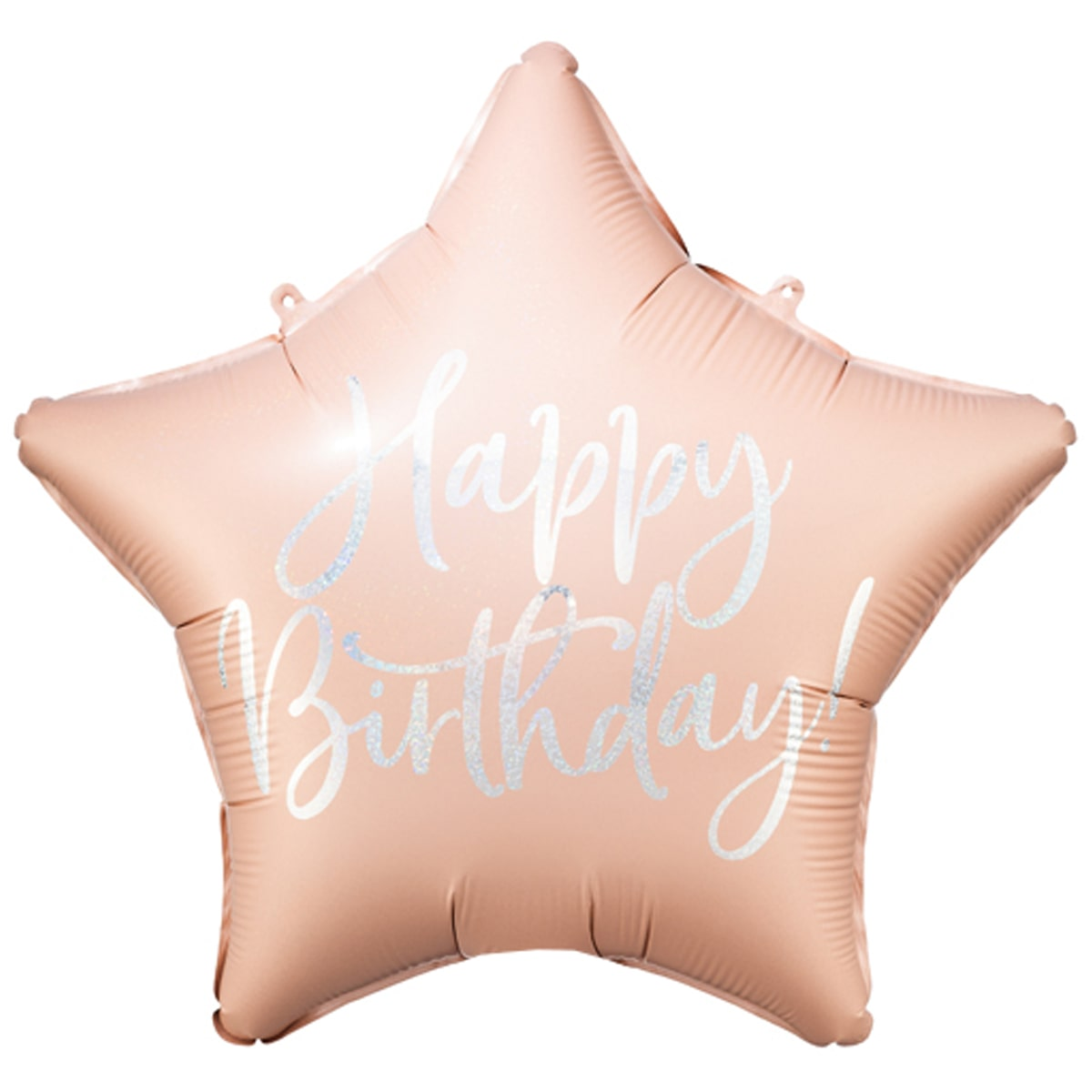 

Фольгированный шарик PartyDeco 18" Звезда Happy Birthday розовая пудра с серебристой надписью голограма, Разные цвета