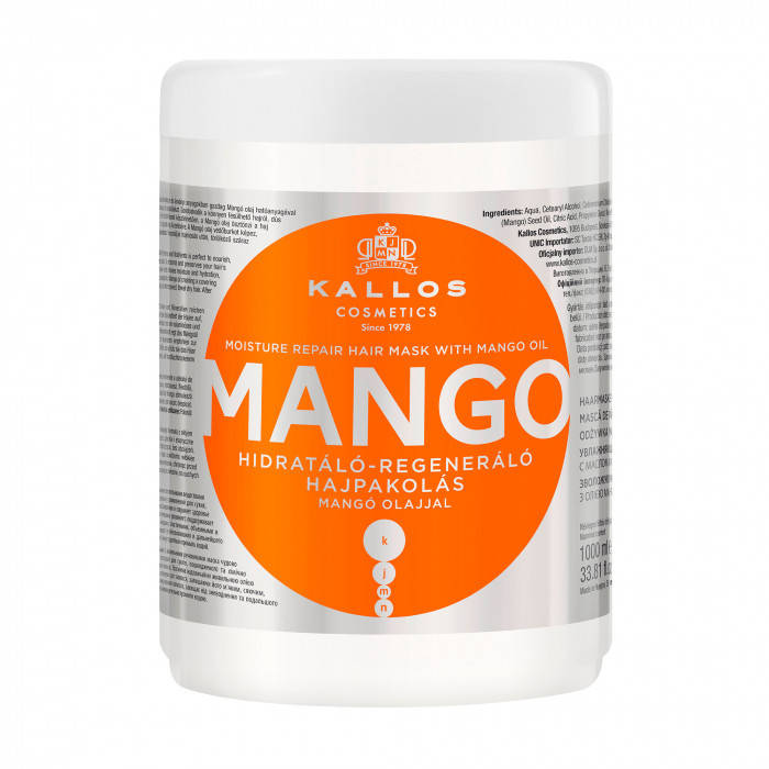 

Увлажняющая маска для волос с маслом манго Kallos Cosmetics Mango Moisture Repair Mask, 1 л