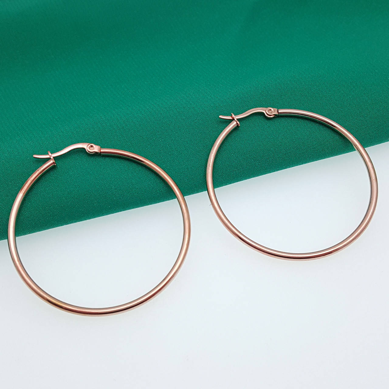 

Серьги"Кольца" без камней, медзолото Xuping ,14К