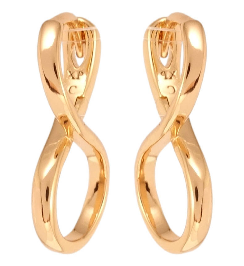 

Серьги Xuping Позолота 18K колечки "Декоративные восьмерки"