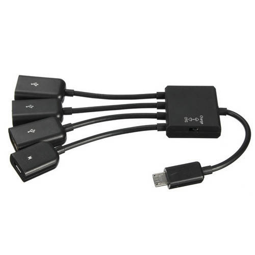 

MicroUSB OTG 3-портовый хаб, адаптер для зарядки