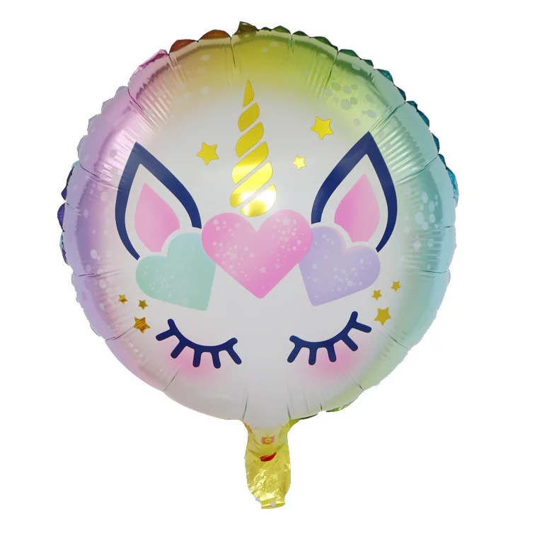 

Фольгированный шарик КНР 18" (45 см) Круг Еединорог с сердечками, Разные цвета