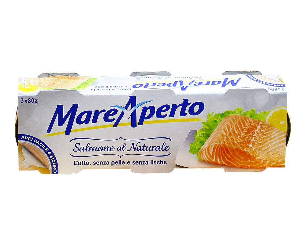 

Семга консервированная натуральная Mare Aperto, 3шт*80г
