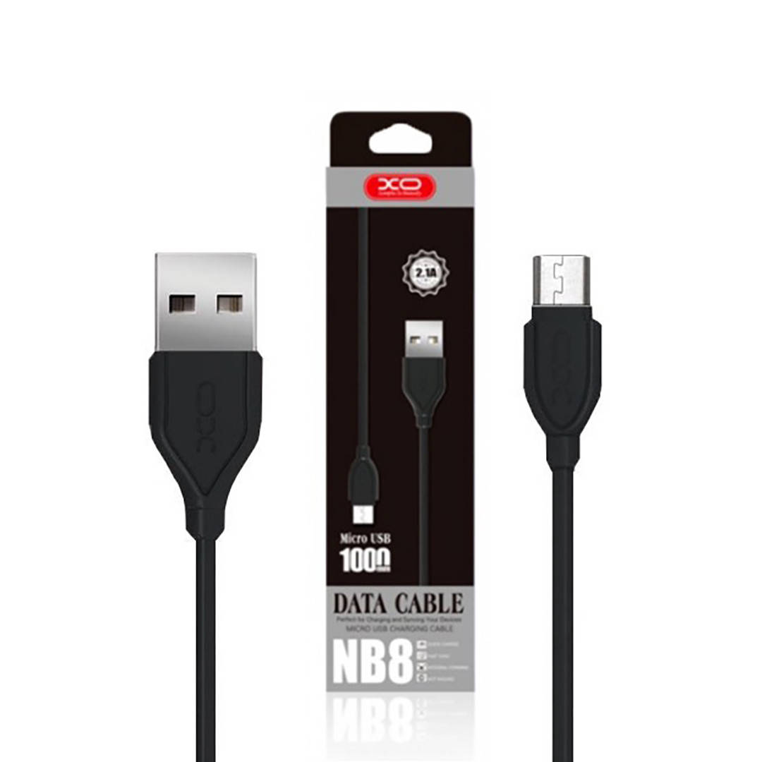

Кабель USB Cable XO NB8 2.1A Quick Charge Micro прорезиненный black, Черный