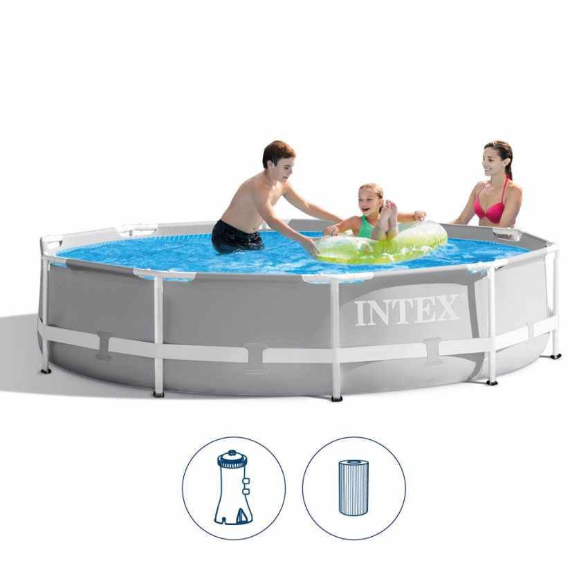 

Бассейн каркасный круглый (305*76см, 4485 л, фильтр-насос) Intex 26702 Синий