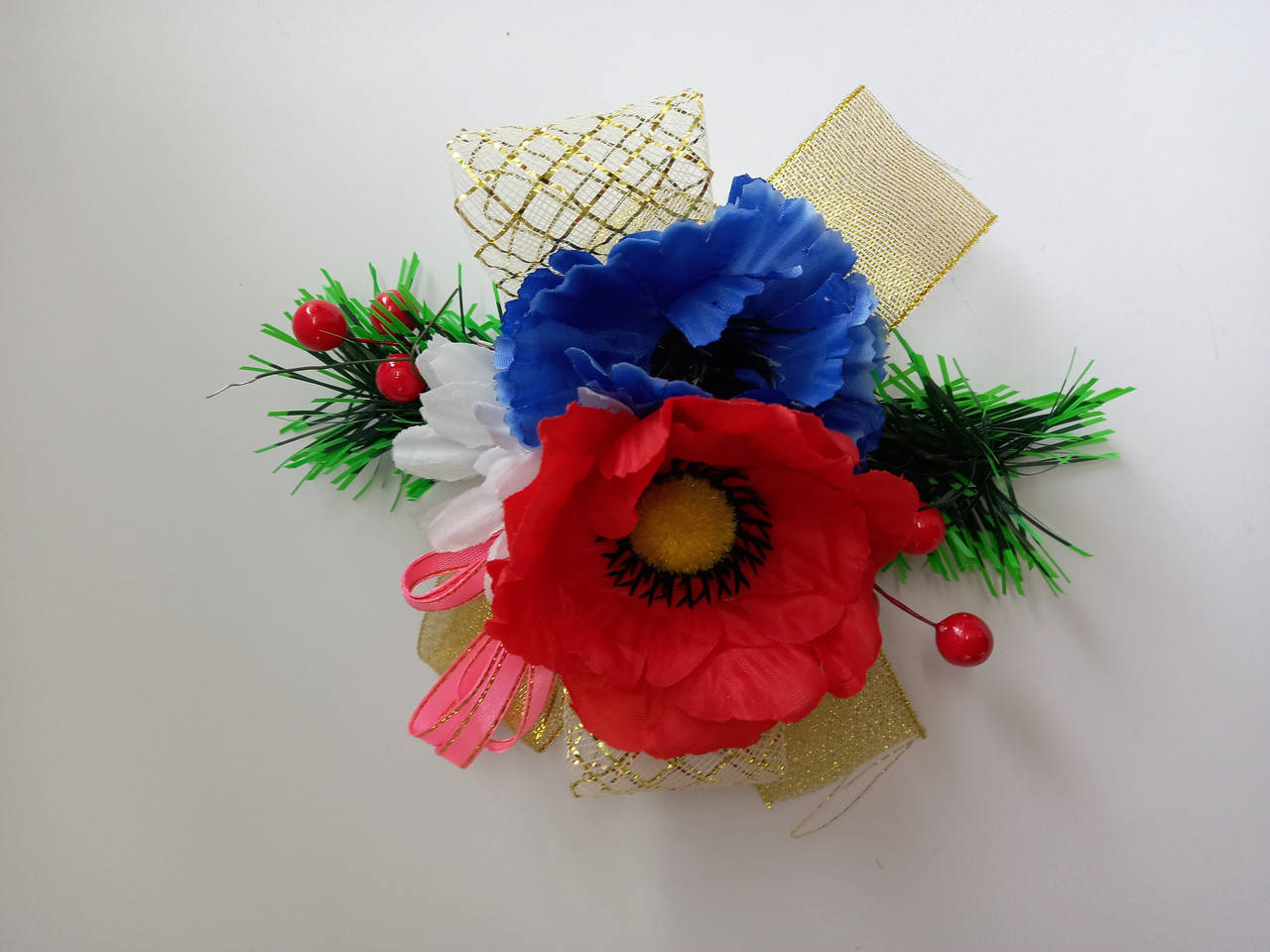 

Пасхальные украшения, декоративное украшение на корзину "Полевые цветы", Белый