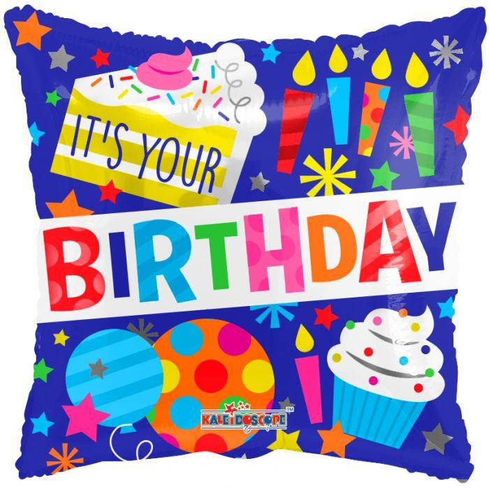 

К 18" It's Your Birthday Party!. Фольгированный шар Это твоя вечеринка, Разные цвета