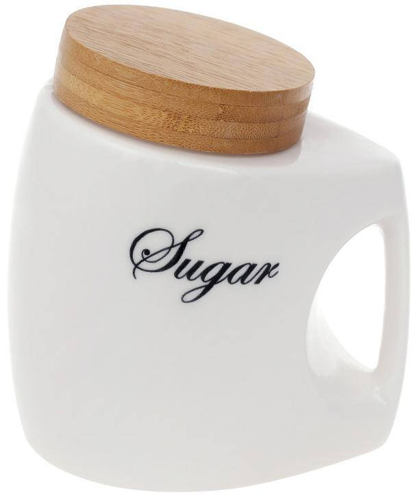 

Банка фарфоровая Nouvelle Home Sugar 1л с бамбуковой крышкой, Белый