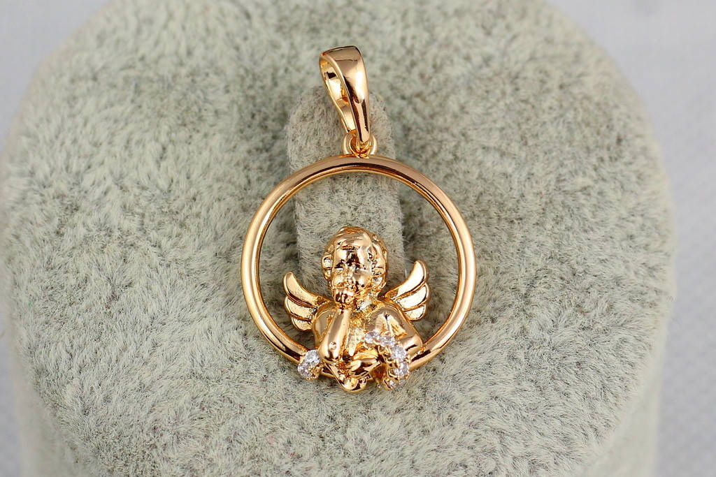 

Кулон Xuping Jewelry ангел в кругу 1,8 см золотистый